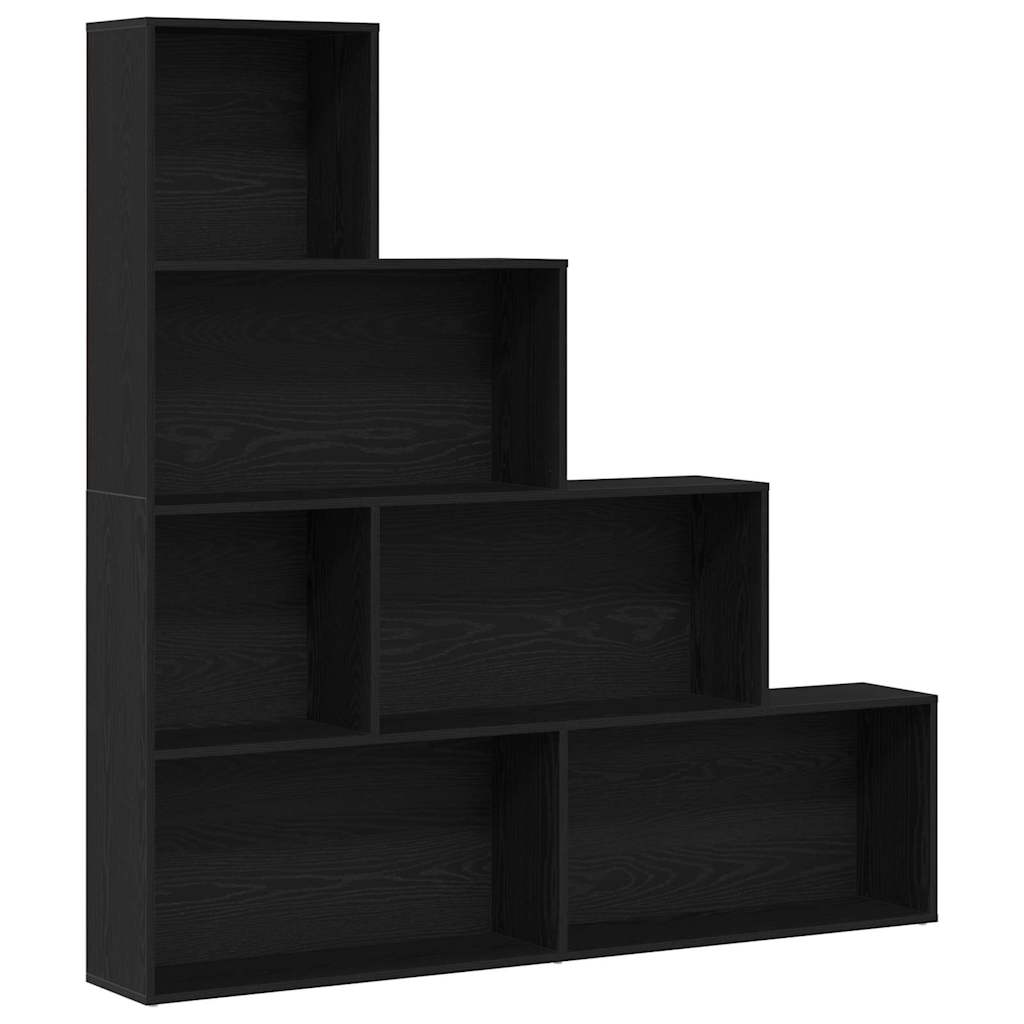 Book Cabinet 6-Tier 155 x 24 x 160 cm Engineered Wood Black Oak
