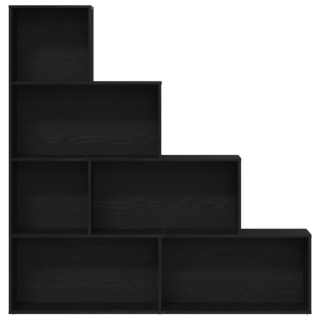 Book Cabinet 6-Tier 155 x 24 x 160 cm Engineered Wood Black Oak