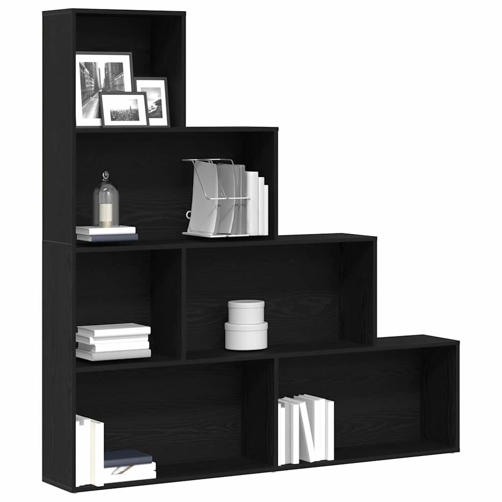 Book Cabinet 6-Tier 155 x 24 x 160 cm Engineered Wood Black Oak