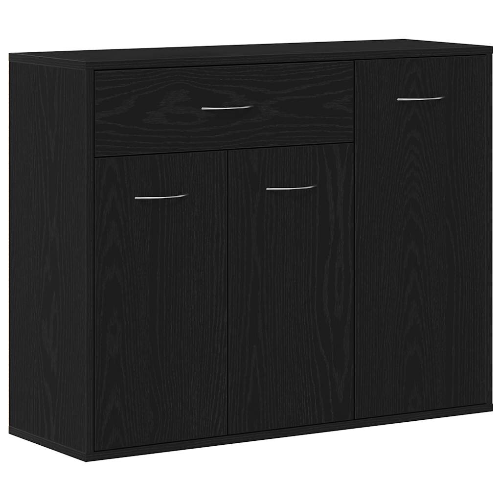 Sideboard Black Oak 88x30x70 cm Engineered Wood