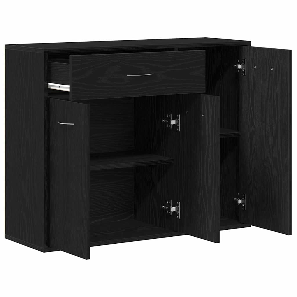 Sideboard Black Oak 88x30x70 cm Engineered Wood