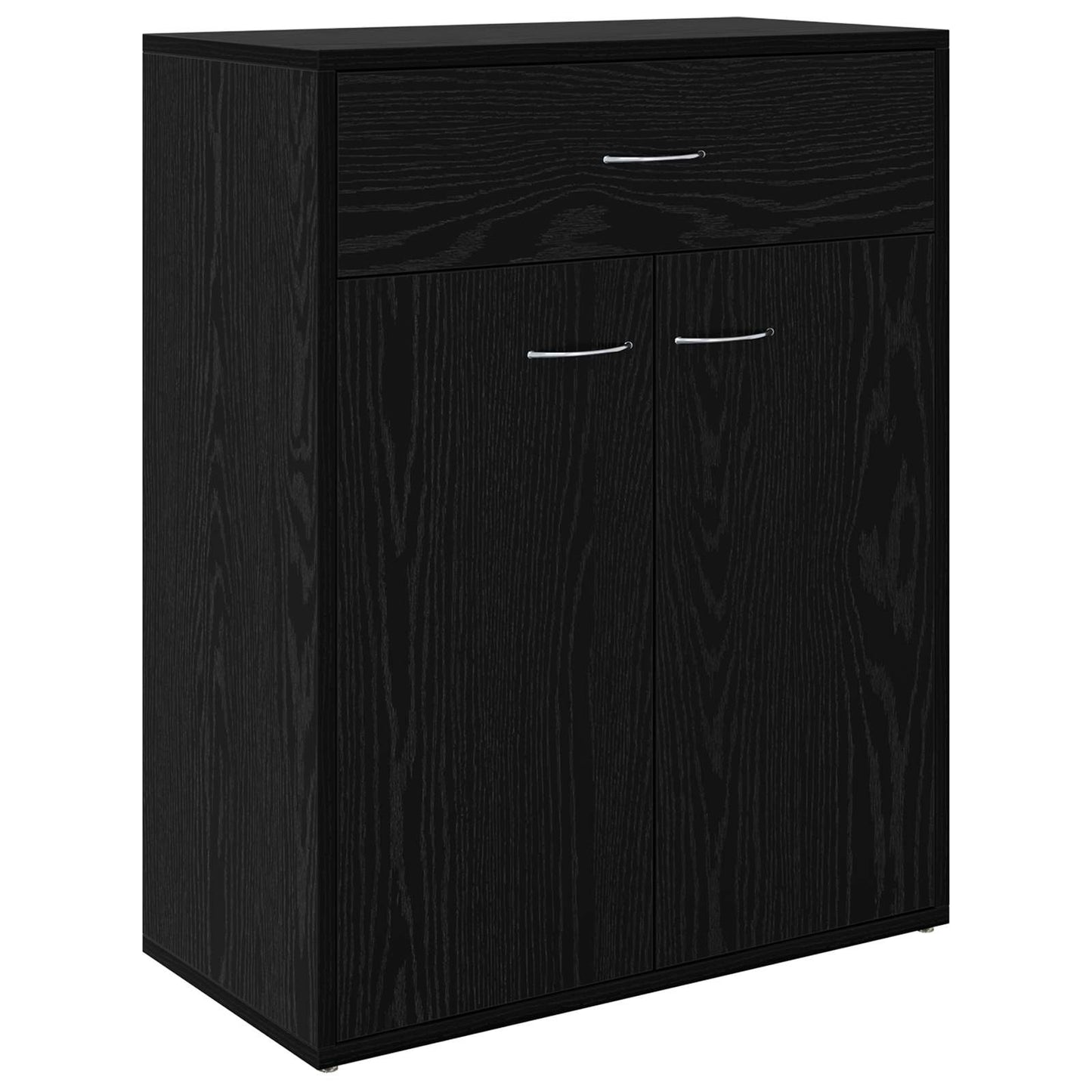 Sideboard with Drawer Black Oak 60 x 30 x 75 cm Engineered Wood