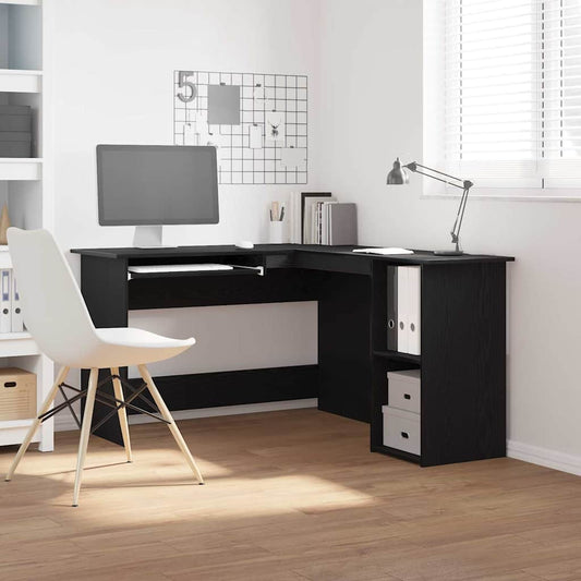 Corner Desk Black Oak Engineered Wood 120 x 140 x 75 cm