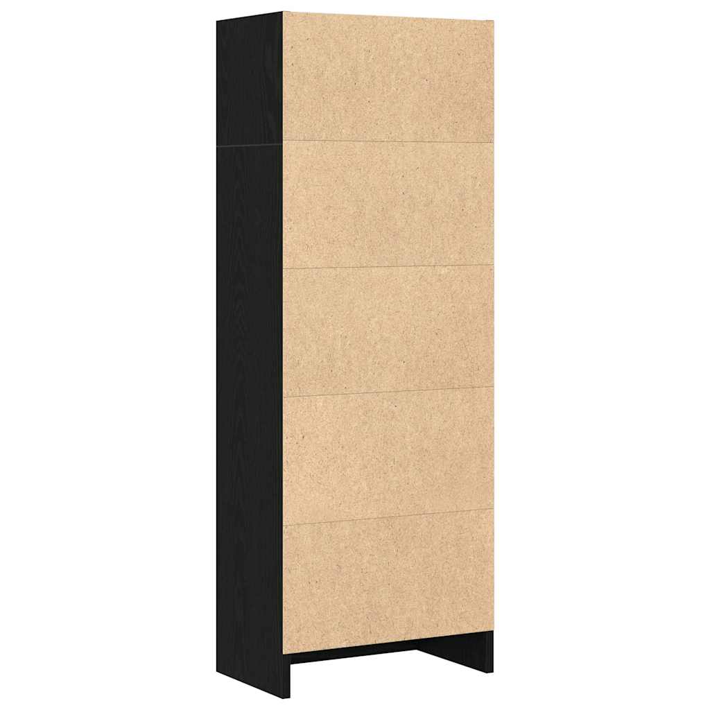 Bookcase Black Oak 40x24x109 cm Engineered Wood