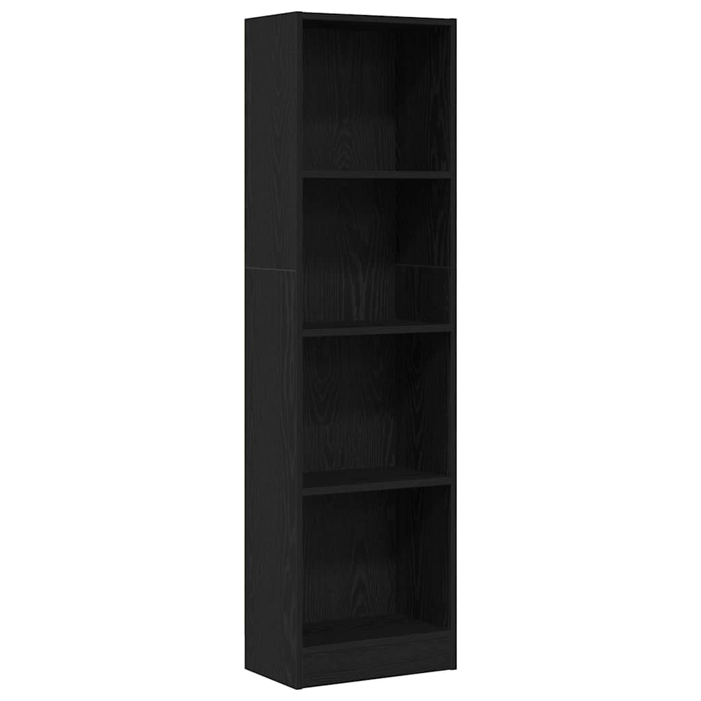 Bookcase Black Oak 40x24x143 cm Engineered Wood