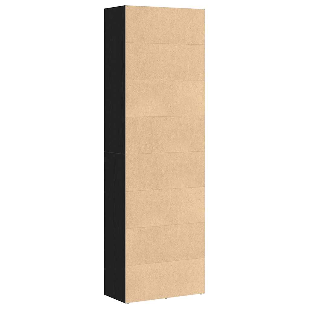 Bookcase Black Oak 60x30x189 cm Engineered Wood