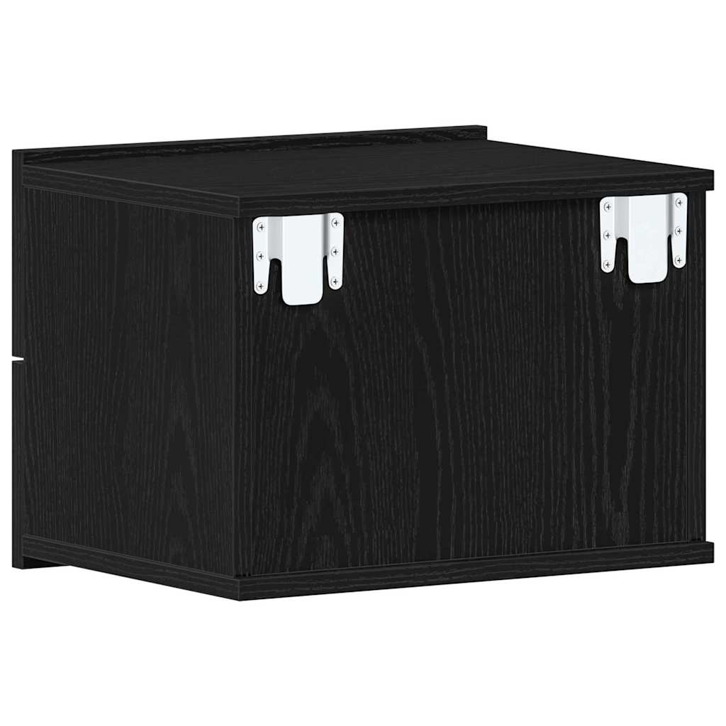 Bedside Cabinet Black Oak 40 x 30 x 30 cm Engineered Wood