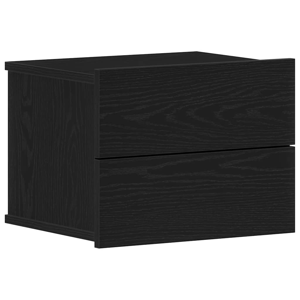 Bedside Cabinet 2 pcs Black Oak 40 x 30 x 30 cm Engineered Wood