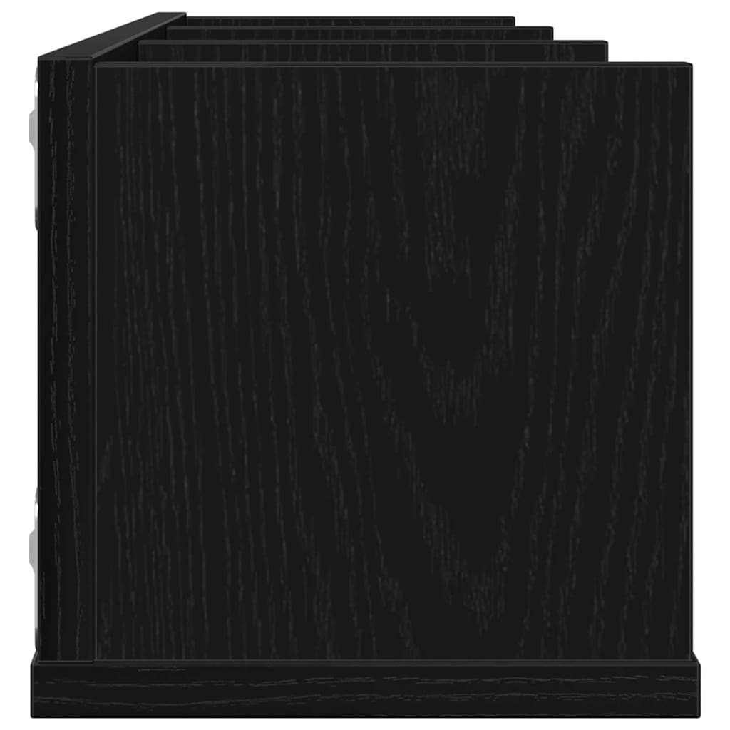Wall Shelf with Shelf Black Oak 75 x 18 x 18 cm Engineered Wood