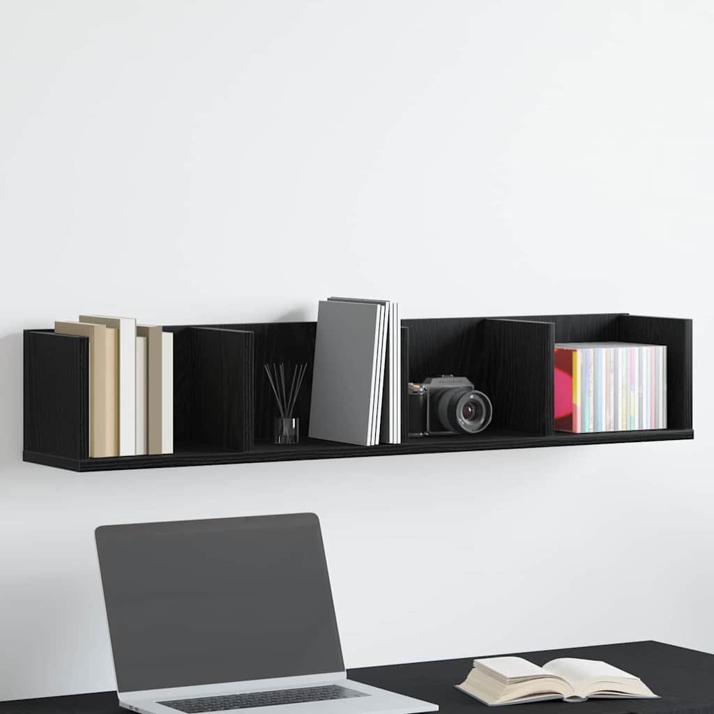 Wall Shelf Wall-Mounted Black Oak 100 x 18 x 18 cm