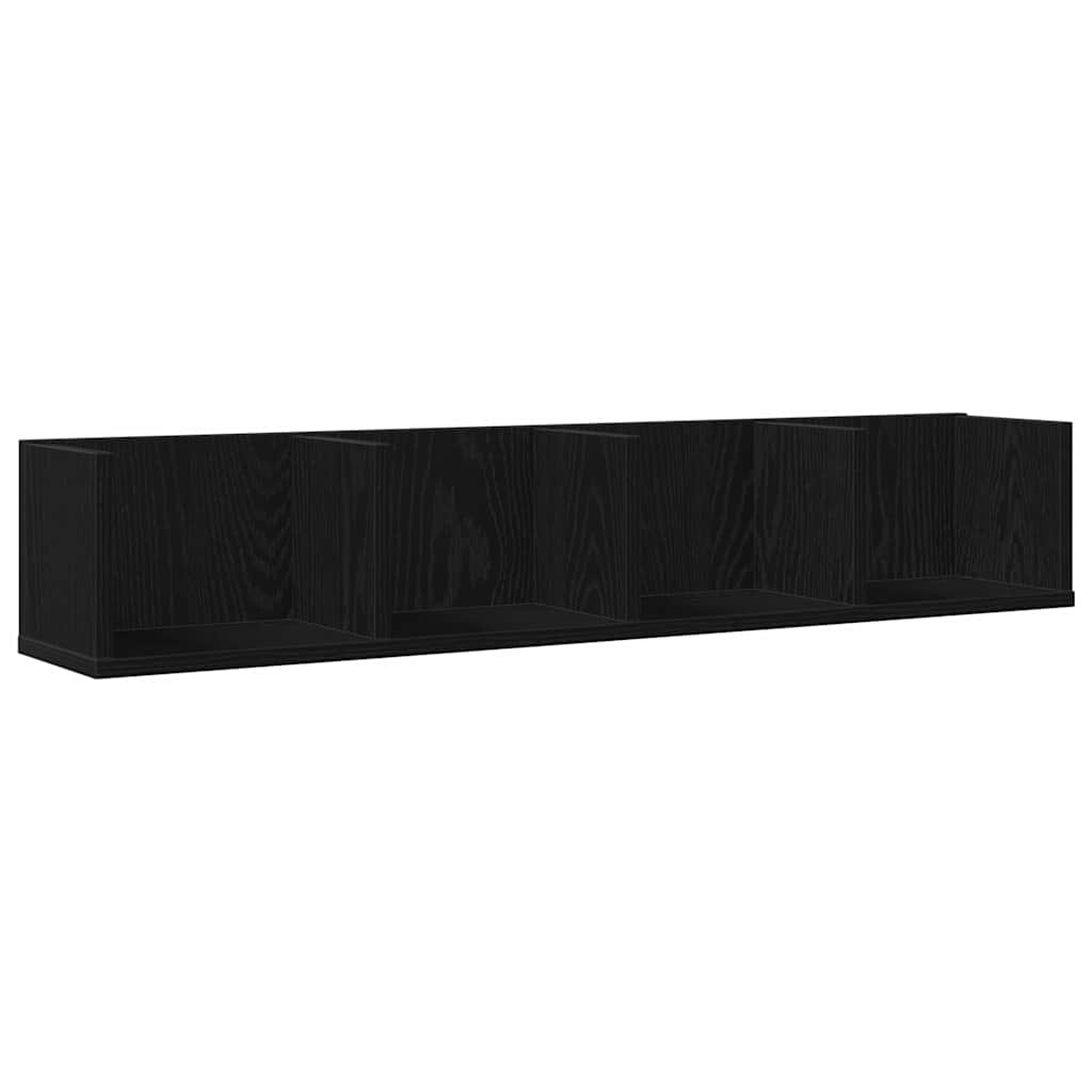 Wall Shelf Wall-Mounted Black Oak 100 x 18 x 18 cm