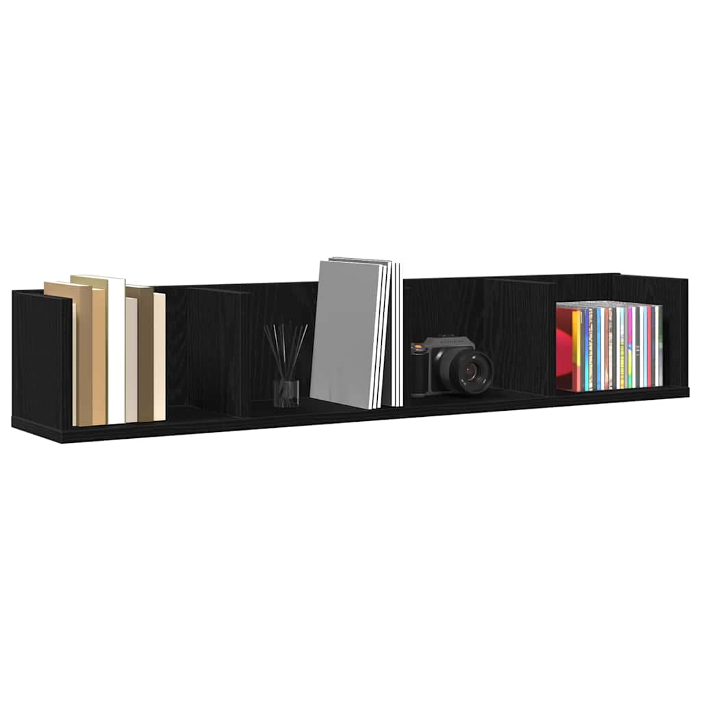 Wall Shelf Wall-Mounted Black Oak 100 x 18 x 18 cm