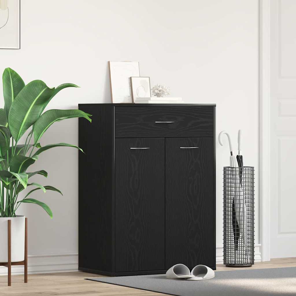 Shoe Rack 60 x 35 x 84 cm Engineered Wood Black Oak