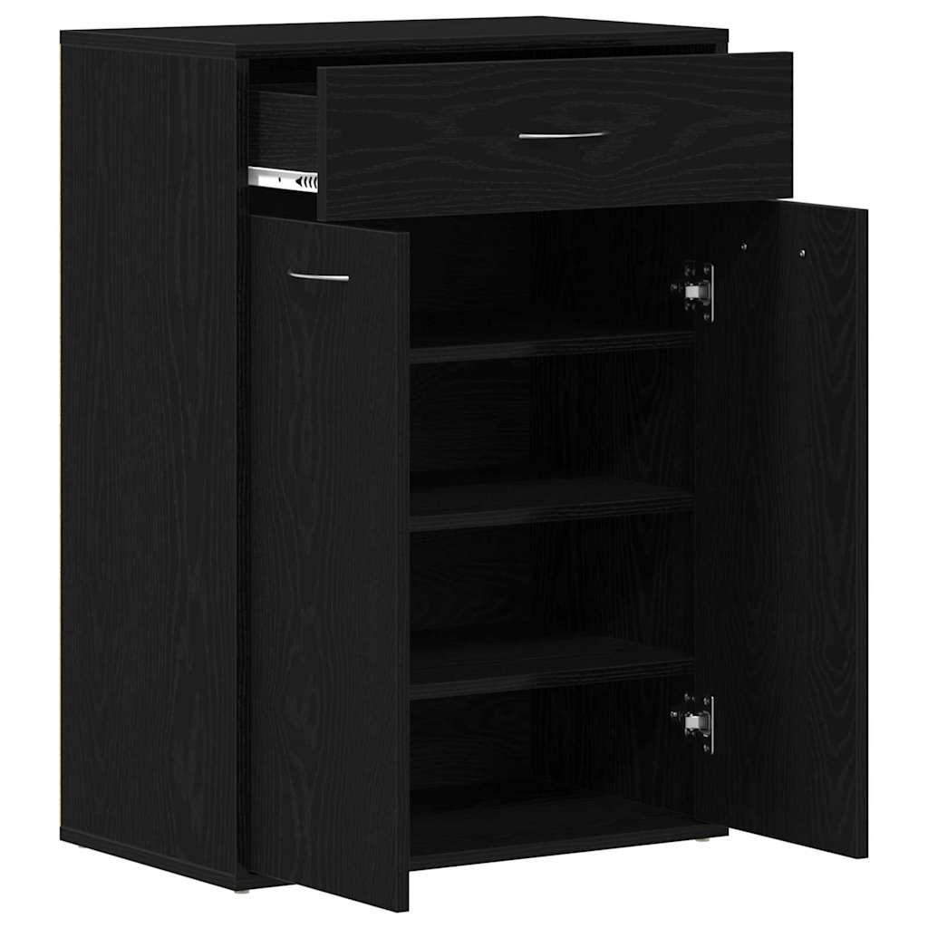 Shoe Rack 60 x 35 x 84 cm Engineered Wood Black Oak