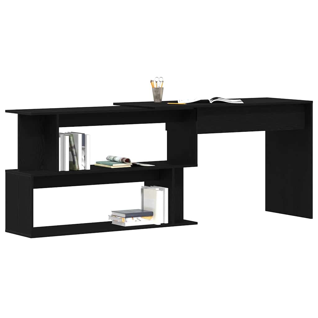 Desk Black Oak 200 x 50 x 76 cm Engineered Wood