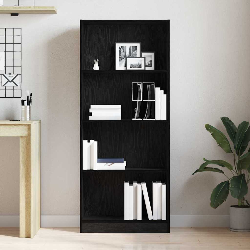 Bookshelf 60 x 24 x 143 cm Engineered Wood Black Oak