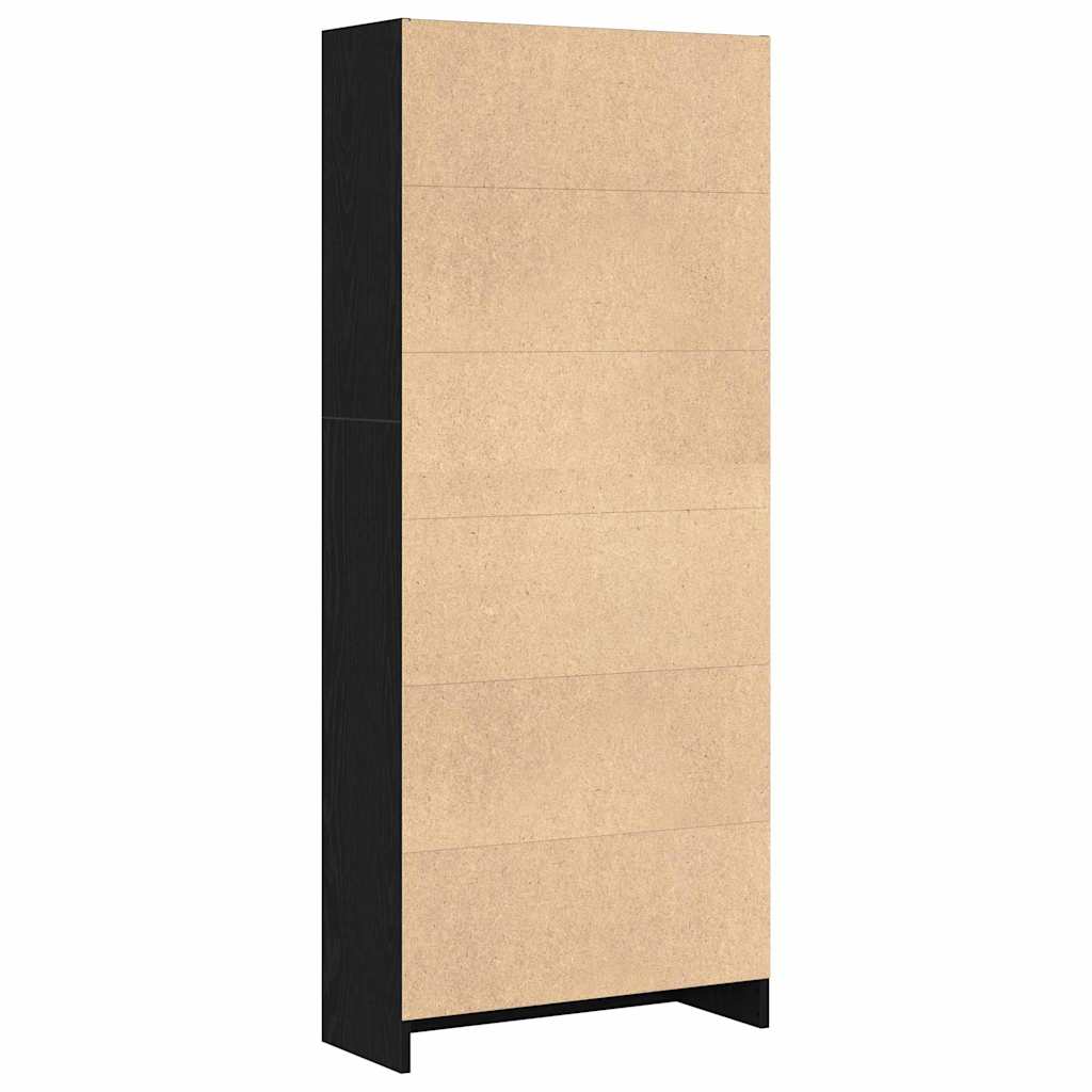 Bookshelf 60 x 24 x 143 cm Engineered Wood Black Oak