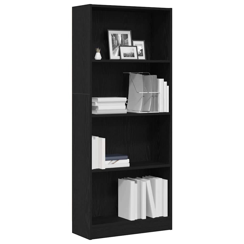 Bookshelf 60 x 24 x 143 cm Engineered Wood Black Oak
