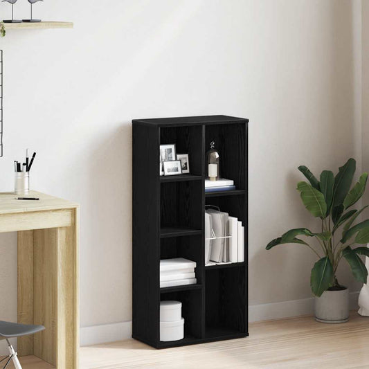 Bookcase Black Oak 50x25x104 cm Engineered Wood