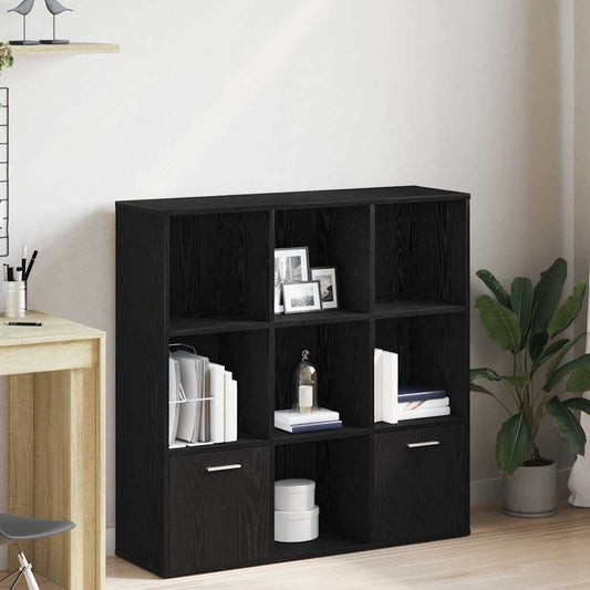 Book Cabinet Black Oak 98x29x97.5 cm Engineered Wood