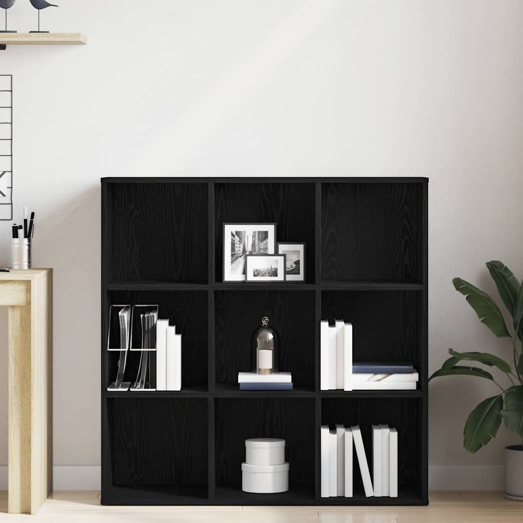 Book Cabinet Black Oak 98x29x97,5 cm Engineered Wood