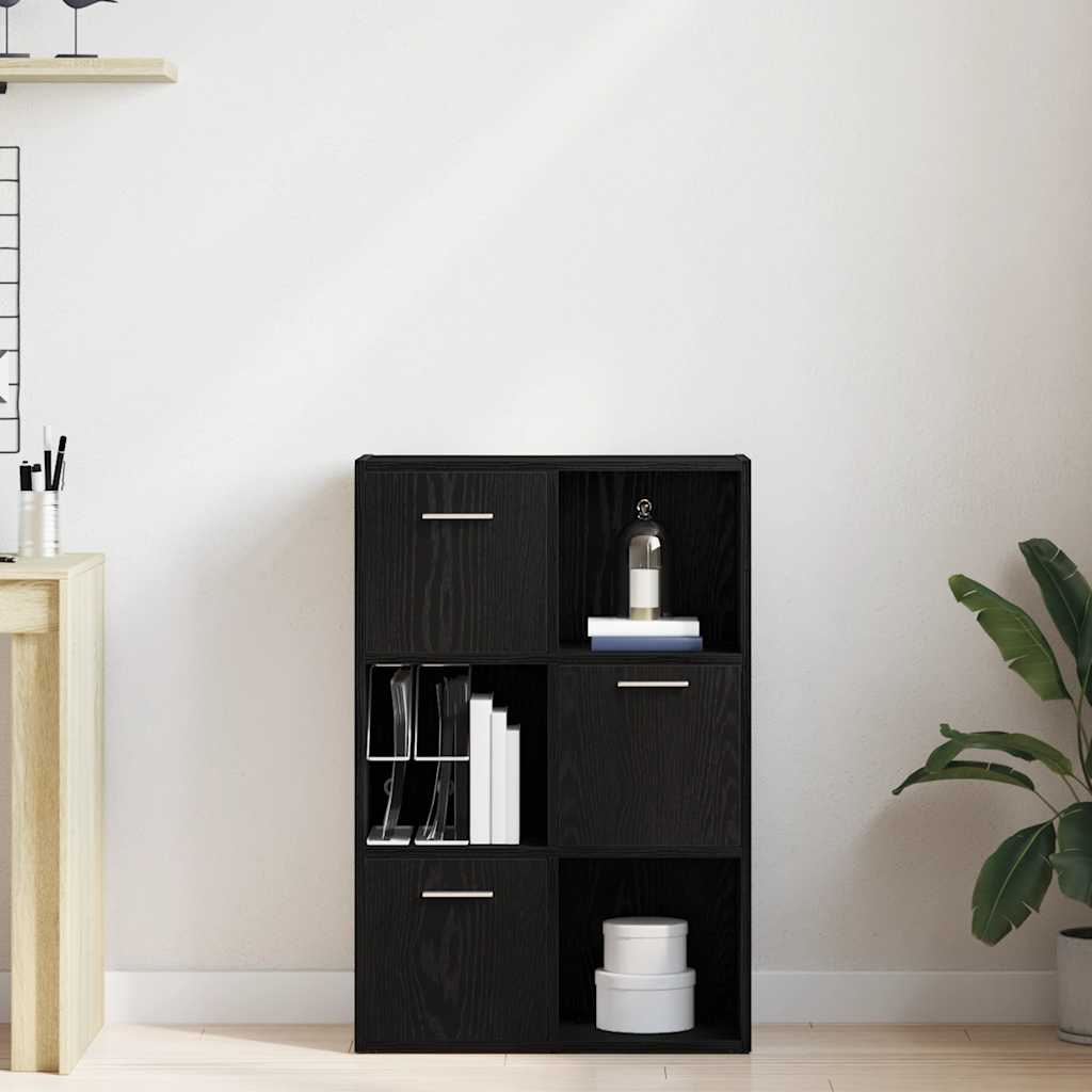 Book Cabinet/Room Divider Black Oak 60.5x30x90 cm