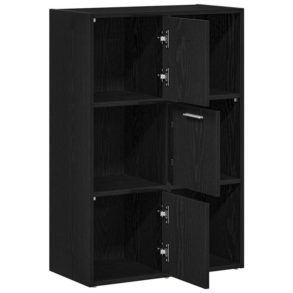Book Cabinet/Room Divider Black Oak 60.5x30x90 cm