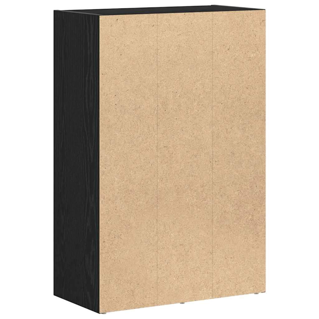 Book Cabinet/Room Divider Black Oak 60.5x30x90cm Engineered Wood
