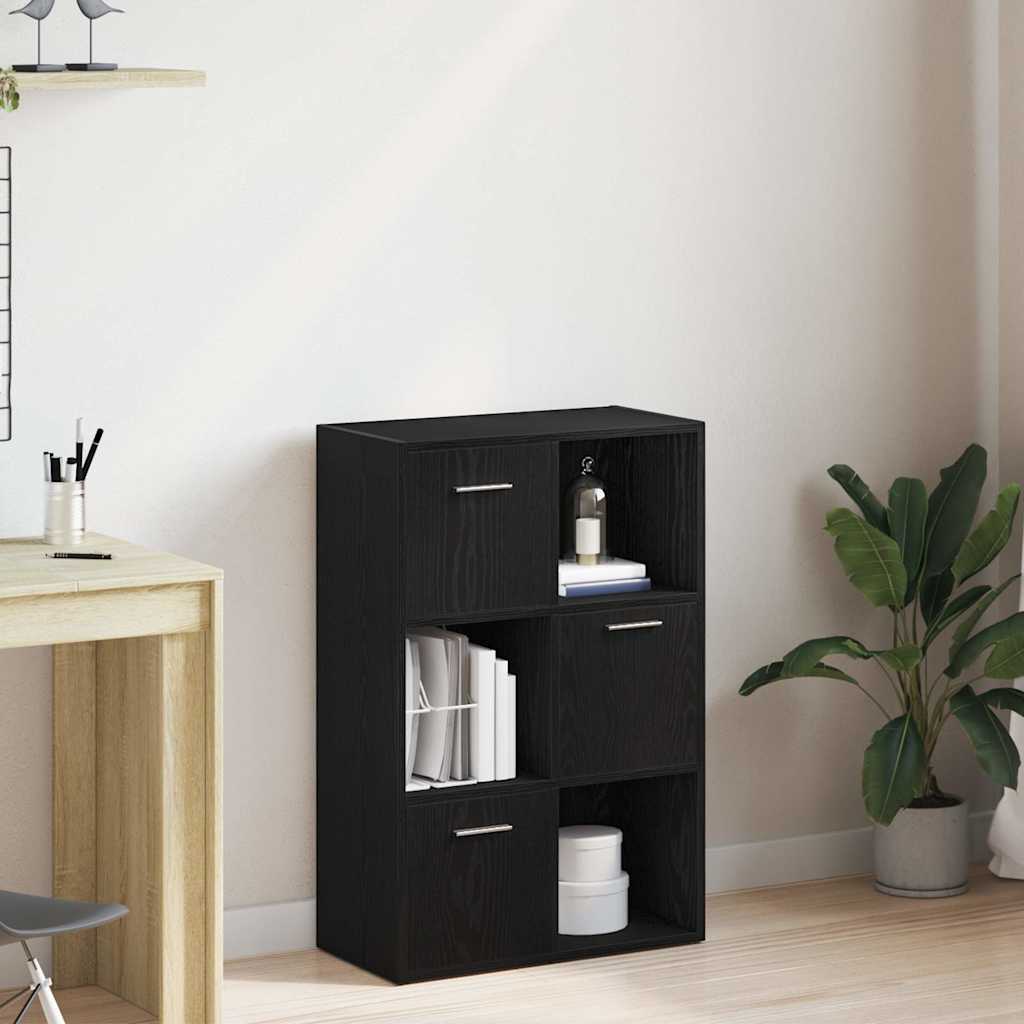 Book Cabinet/Room Divider Black Oak 60.5x30x90 cm