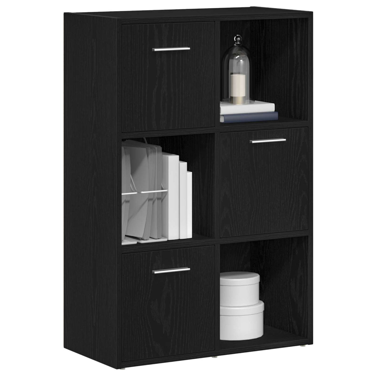 Book Cabinet/Room Divider Black Oak 60.5x30x90 cm