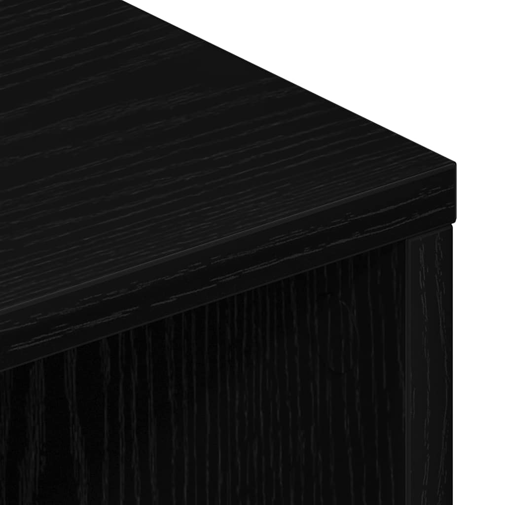 TV Cabinet Black Oak 120x34x37 cm Engineered Wood