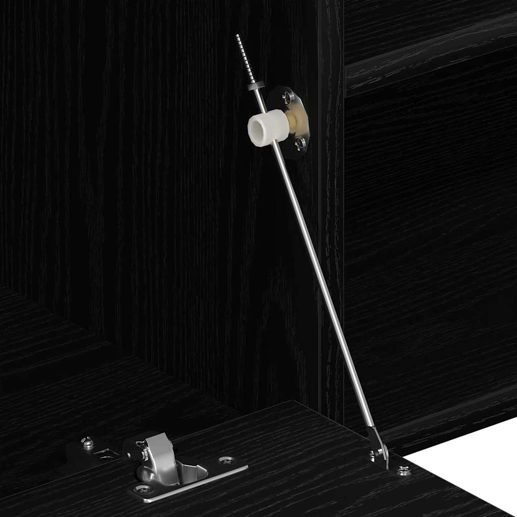 TV Cabinet Black Oak 120x34x37 cm Engineered Wood