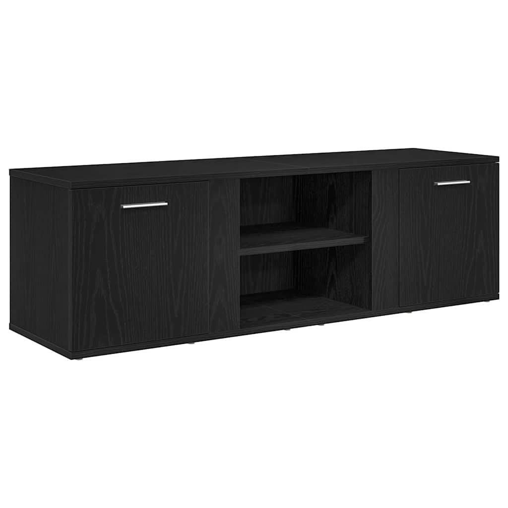 TV Cabinet Black Oak 120x34x37 cm Engineered Wood