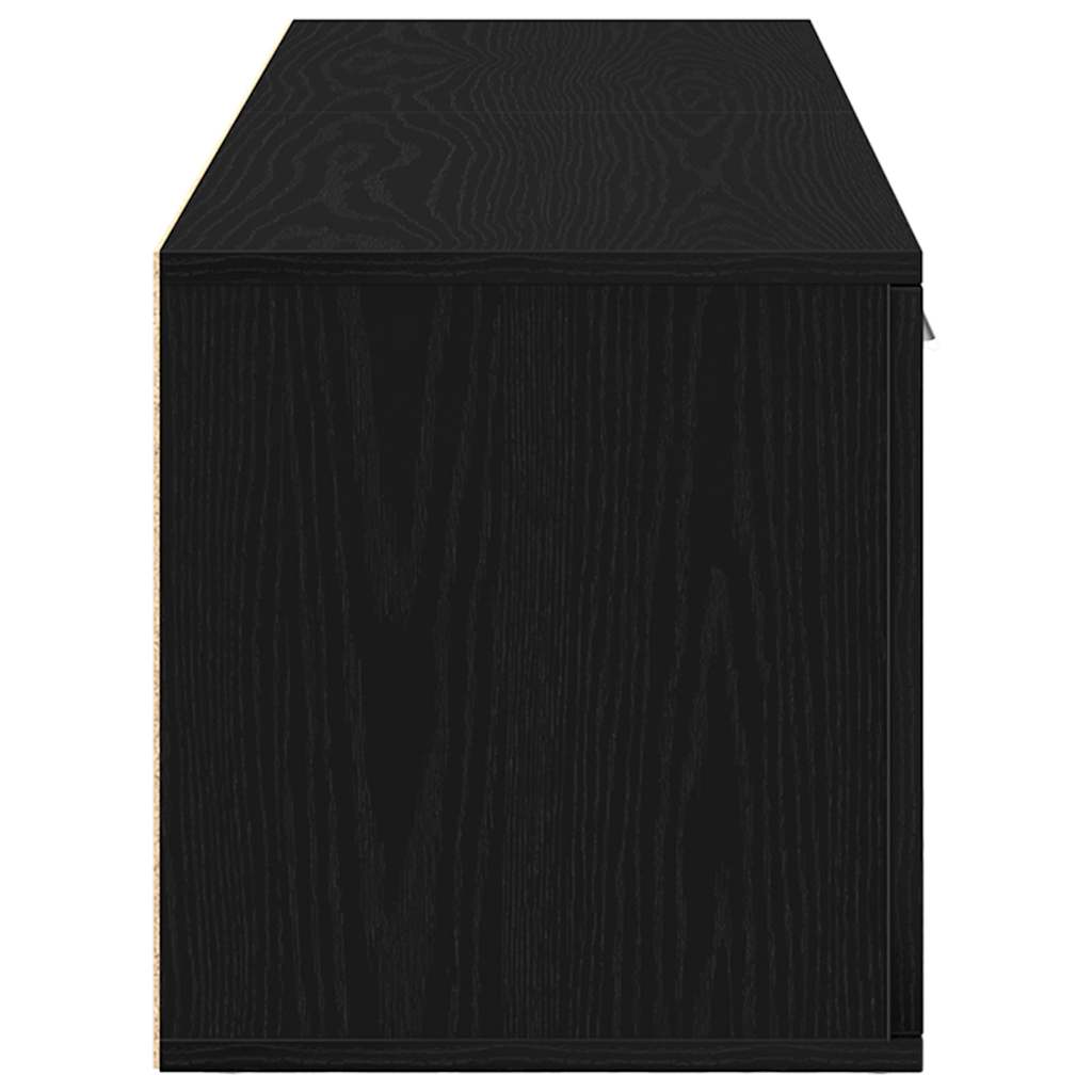 TV Cabinet Black Oak 120x34x37 cm Engineered Wood