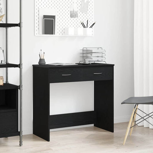 Desk with Drawer Black Oak 80 x 40 x 75 cm Engineered Wood