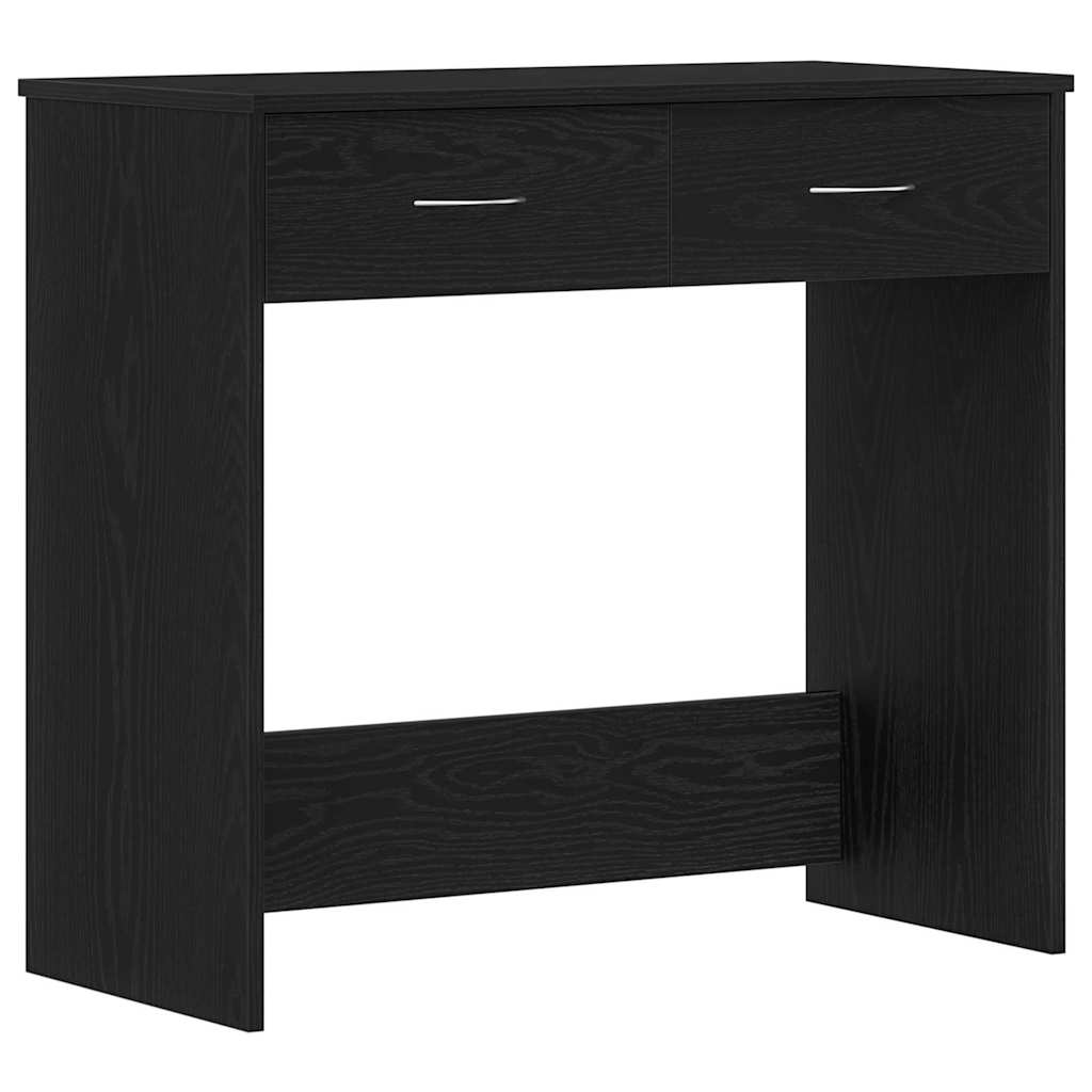 Desk with Drawer Black Oak 80 x 40 x 75 cm Engineered Wood