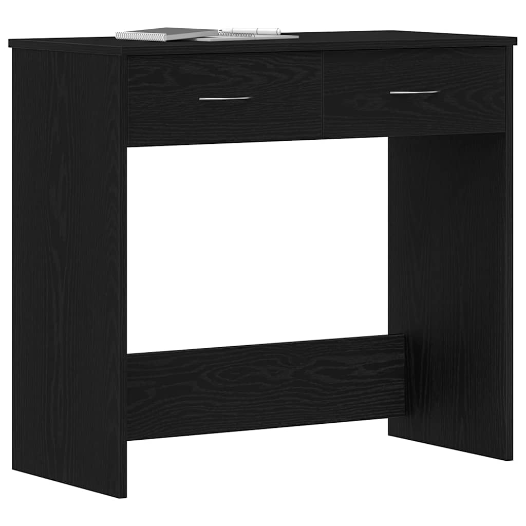 Desk with Drawer Black Oak 80 x 40 x 75 cm Engineered Wood