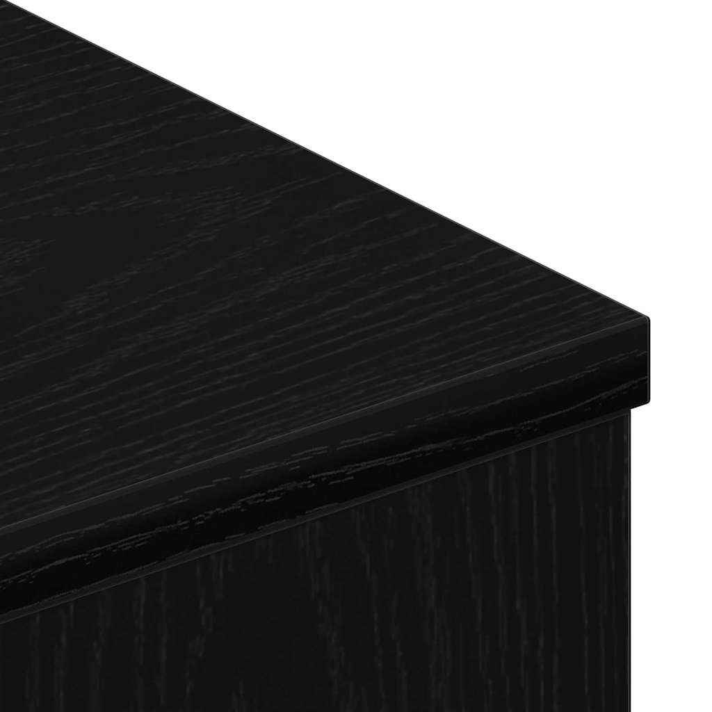 TV Cabinet with Drawer Black Oak 80x34x30 cm Engineered Wood
