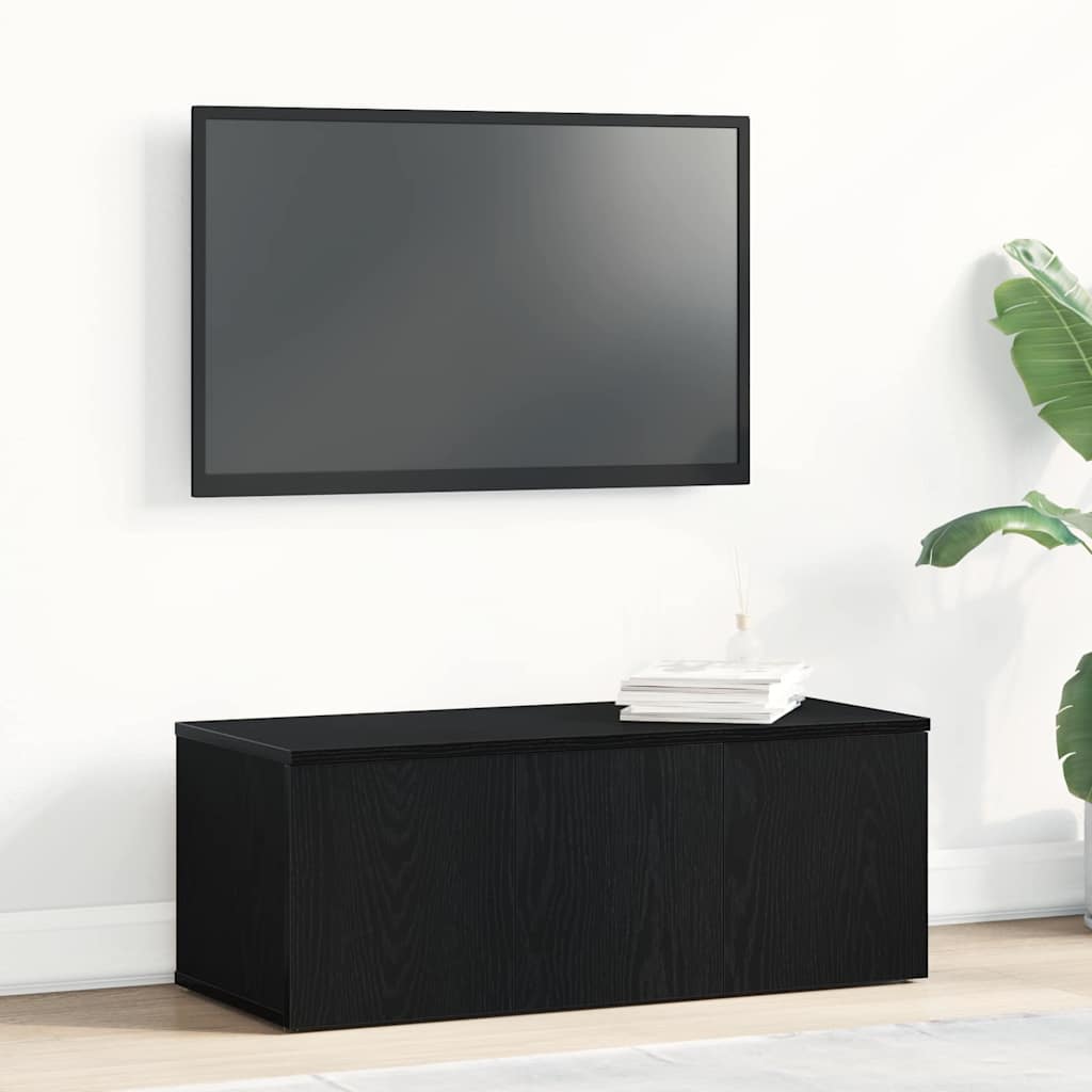 TV Cabinet 80x34x30 cm Black Oak Engineered Wood
