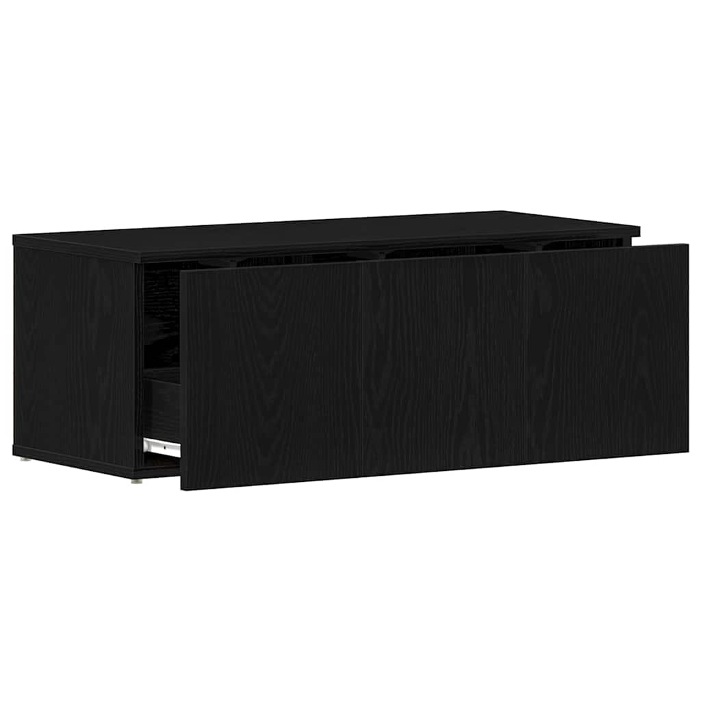 TV Cabinet 80x34x30 cm Black Oak Engineered Wood