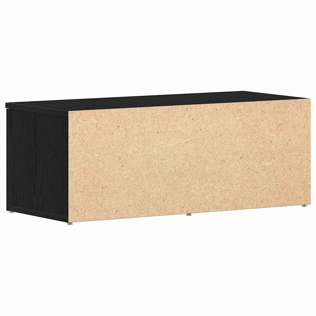 TV Cabinet with Drawer Black Oak 80x34x30 cm Engineered Wood
