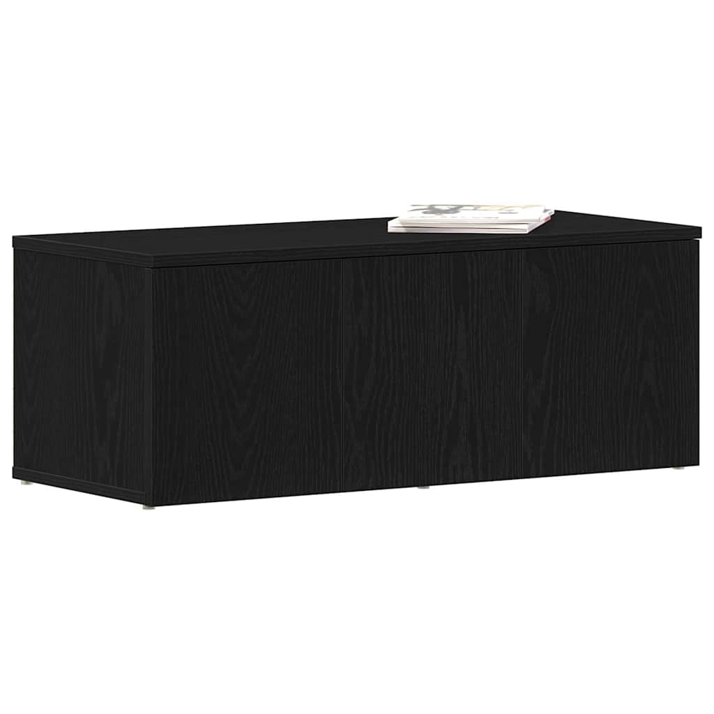 TV Cabinet with Drawer Black Oak 80x34x30 cm Engineered Wood