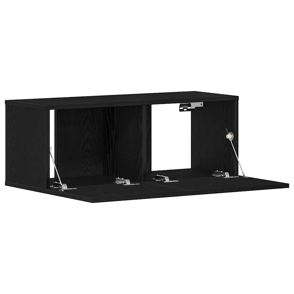 TV Cabinet Black Oak 80 x 30 x 30 cm Engineered Wood
