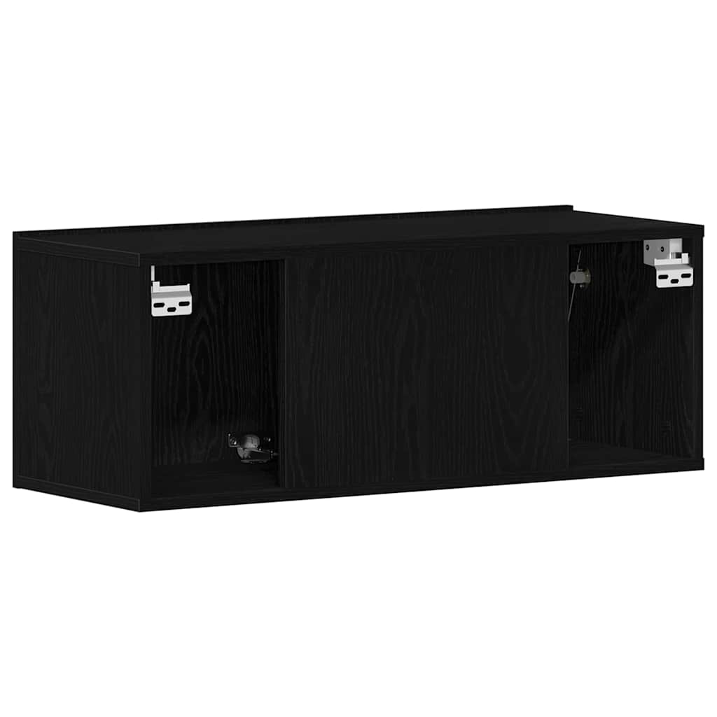 TV Cabinet Black Oak 80 x 30 x 30 cm Engineered Wood