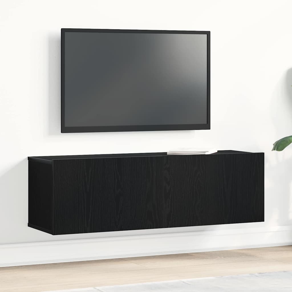 TV Cabinet Black Oak 100 x 30 x 30 cm Engineered Wood