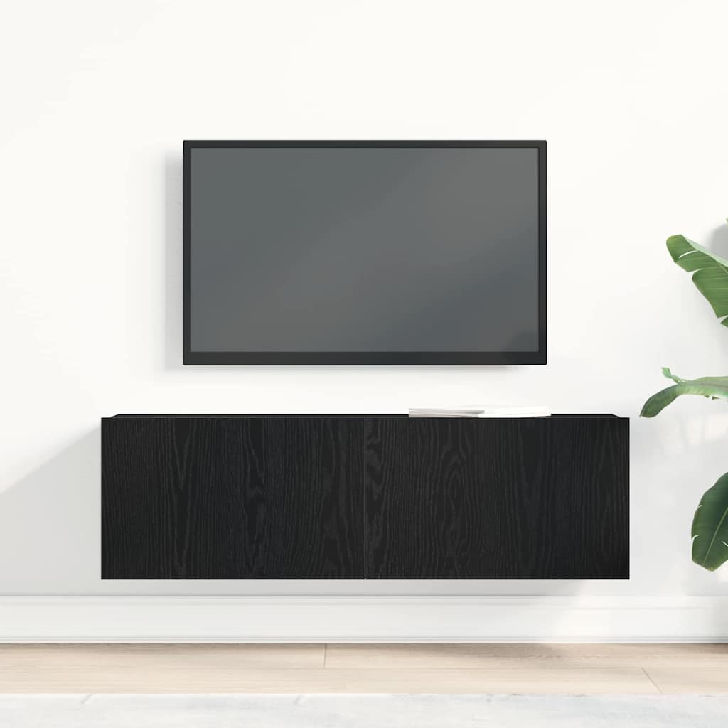 TV Cabinet Black Oak 100 x 30 x 30 cm Engineered Wood