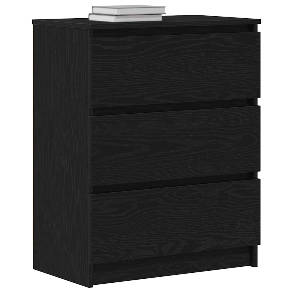 Sideboard Black Oak 60x35x76 cm Engineered Wood