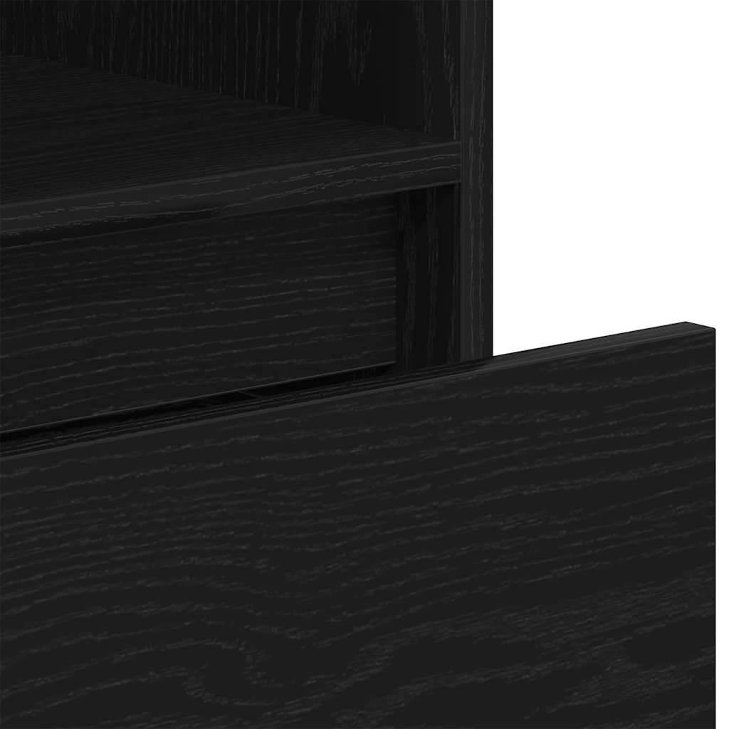 Book Cabinet 4-Tier 36 x 30 x 171 cm Engineered Wood Black Oak