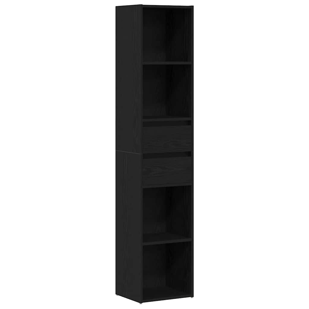 Book Cabinet 4-Tier 36 x 30 x 171 cm Engineered Wood Black Oak