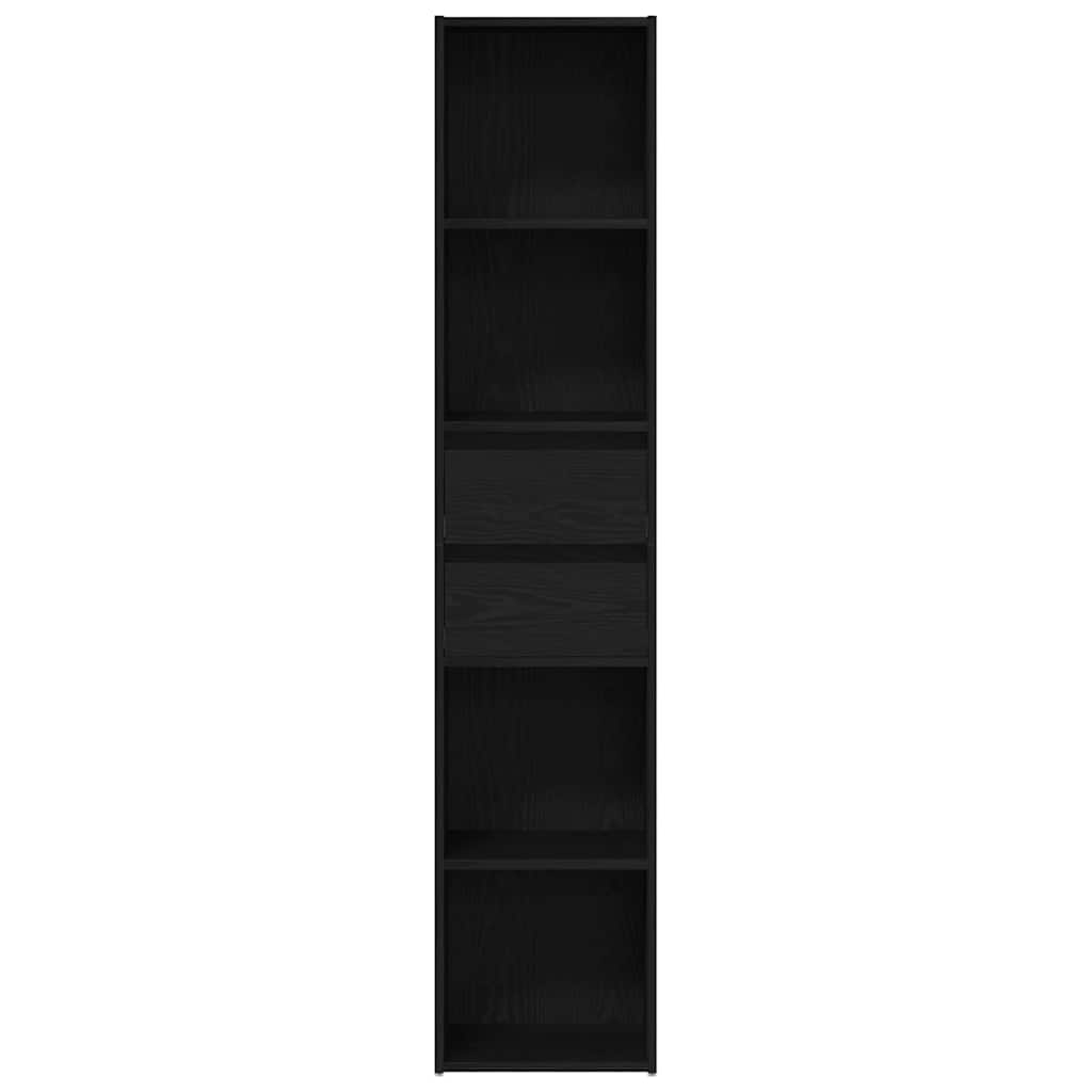 Book Cabinet 4-Tier 36 x 30 x 171 cm Engineered Wood Black Oak